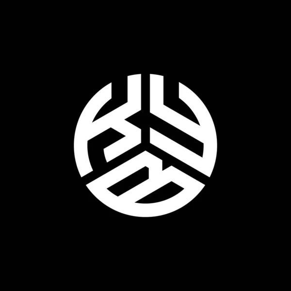 Kyb Design Logotipo Carta Fundo Preto Kyb Iniciais Criativas Conceito — Vetor de Stock