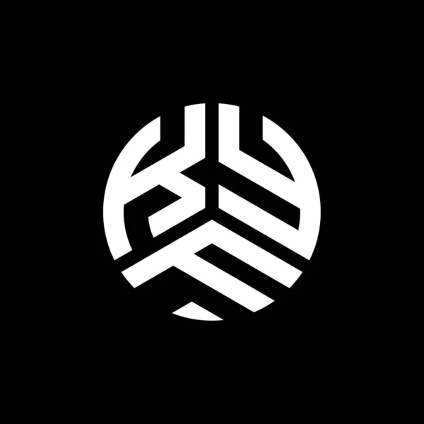 黒い背景にKyfの文字のロゴデザイン Kyfクリエイティブイニシャルレターロゴコンセプト Kyf手紙デザイン — ストックベクタ