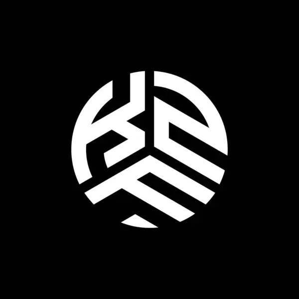 Diseño Del Logotipo Letra Kzf Sobre Fondo Negro Kzf Iniciales — Vector de stock