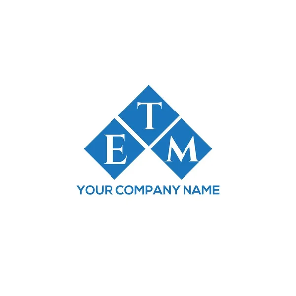 白色背景的Etm字母标识设计 Etm创意首字母首字母标识概念 Etm信件设计 — 图库矢量图片