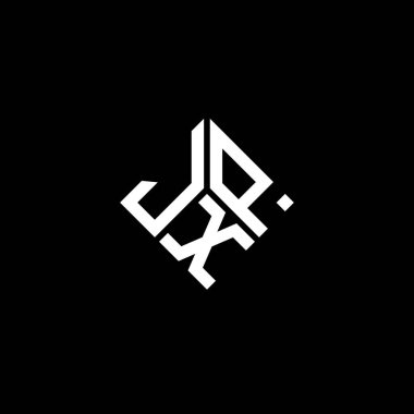 Siyah arkaplanda JXP harf logosu tasarımı. JXP yaratıcı harflerin baş harfleri logo kavramı. JXP harf tasarımı.