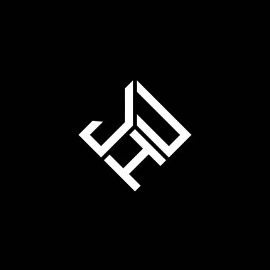 Siyah arka planda JHU harf logosu tasarımı. JHU yaratıcı harf logosu konsepti. JHU harf tasarımı.