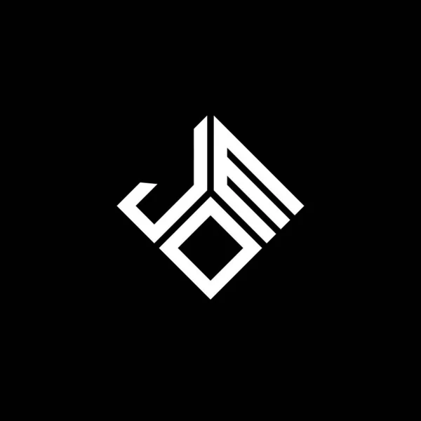Jom Carta Logotipo Design Fundo Preto Jom Criativa Iniciais Conceito — Vetor de Stock