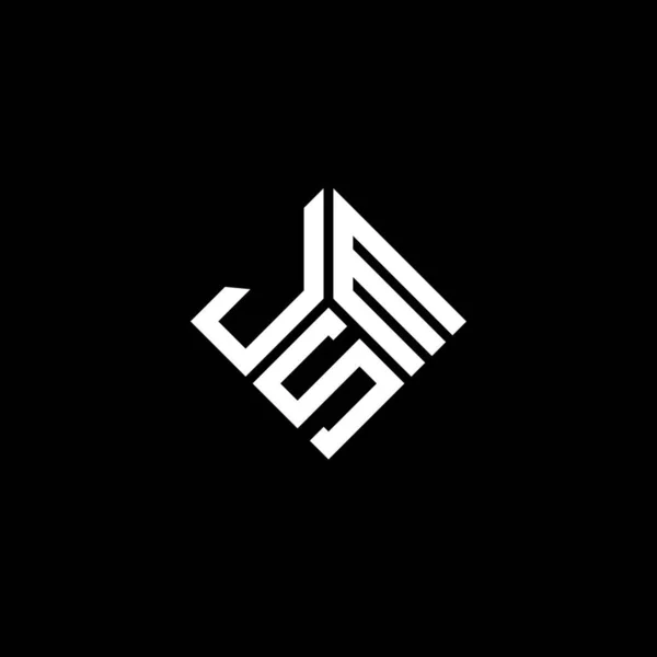 Diseño Del Logotipo Letra Jsm Sobre Fondo Negro Jsm Iniciales — Vector de stock
