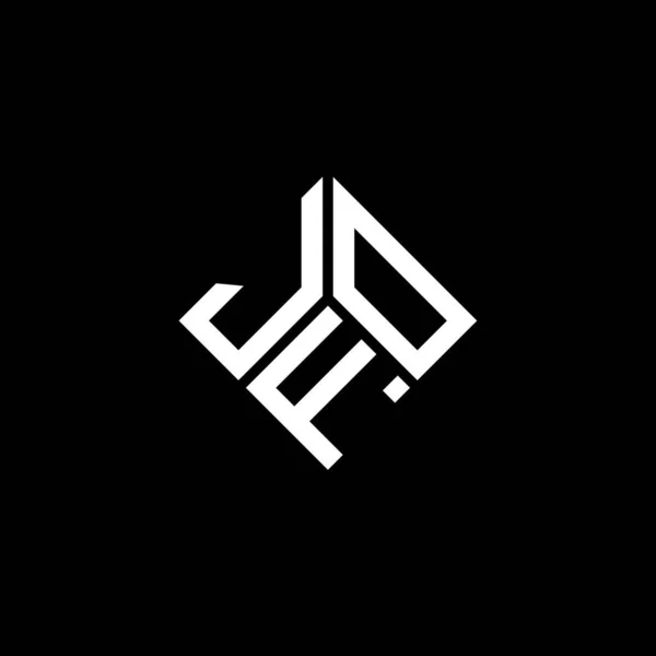 Projeto Logotipo Carta Jfo Fundo Preto Jfo Iniciais Criativas Conceito —  Vetores de Stock
