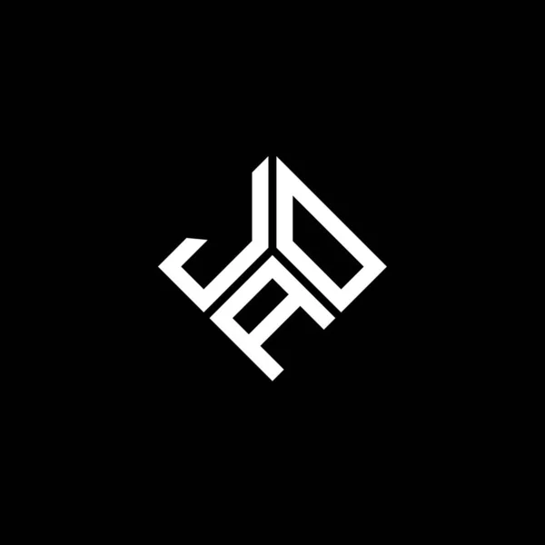 Jao Letter Logo Design Black Background Jao Creative Initials Letter — Stock Vector