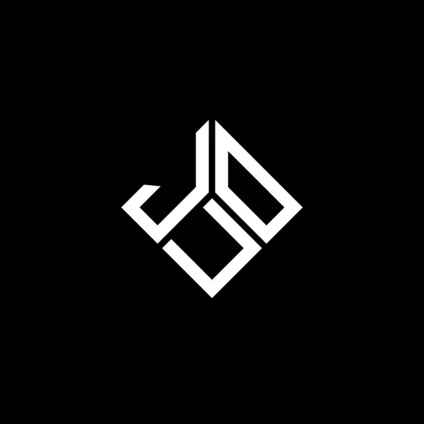 Diseño Del Logotipo Letra Juo Sobre Fondo Negro Juo Iniciales — Archivo Imágenes Vectoriales