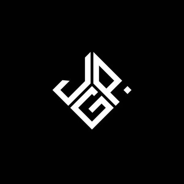 Diseño Del Logotipo Letra Jgp Sobre Fondo Negro Jgp Iniciales — Vector de stock