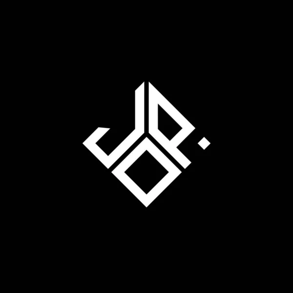 Diseño Del Logotipo Letra Jop Sobre Fondo Negro Jop Iniciales — Archivo Imágenes Vectoriales