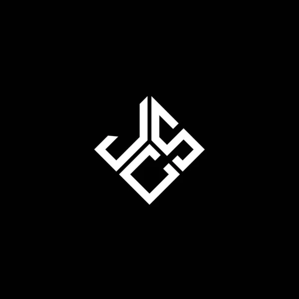 Projeto Logotipo Carta Jcs Fundo Preto Jcs Iniciais Criativas Conceito — Vetor de Stock