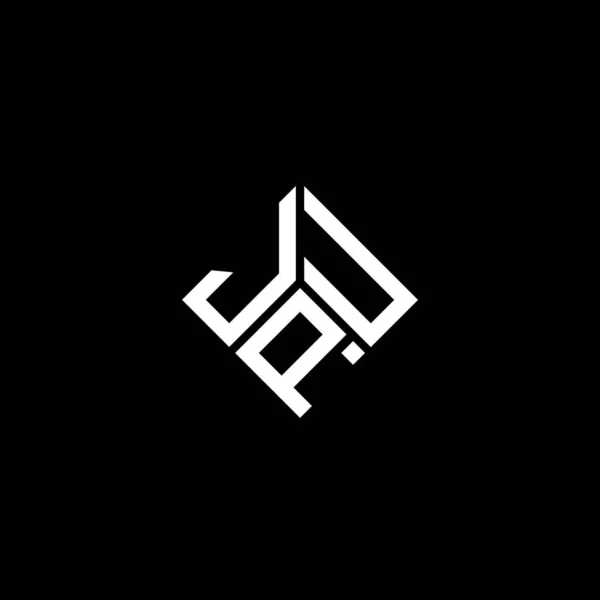 Diseño Del Logotipo Letra Jpu Sobre Fondo Negro Jpu Iniciales — Vector de stock