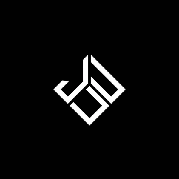Juu Lettre Logo Design Sur Fond Noir Juu Initiales Créatives — Image vectorielle