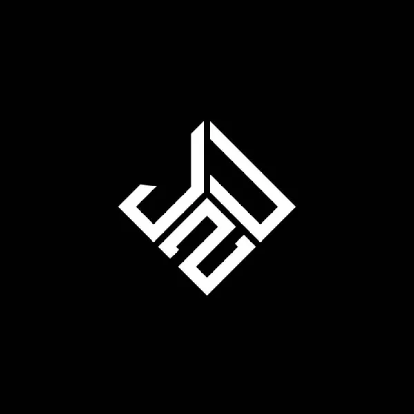 Logo Desain Huruf Jzu Pada Latar Belakang Hitam Inisial Kreatif - Stok Vektor