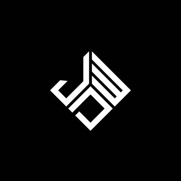 Jdw Lettre Logo Design Sur Fond Noir Jdw Initiales Créatives — Image vectorielle