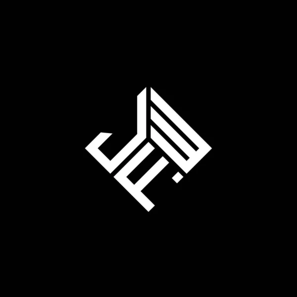 Siyah Arka Planda Jfw Harf Logosu Tasarımı Jfw Yaratıcı Harflerin — Stok Vektör