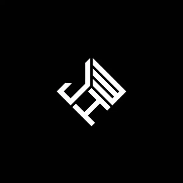 Siyah Arka Planda Jhw Harf Logosu Tasarımı Jhw Yaratıcı Harflerin — Stok Vektör
