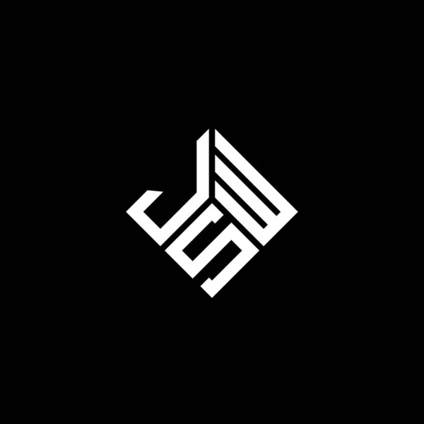 Diseño Del Logotipo Letra Jsw Sobre Fondo Negro Jsw Iniciales — Archivo Imágenes Vectoriales