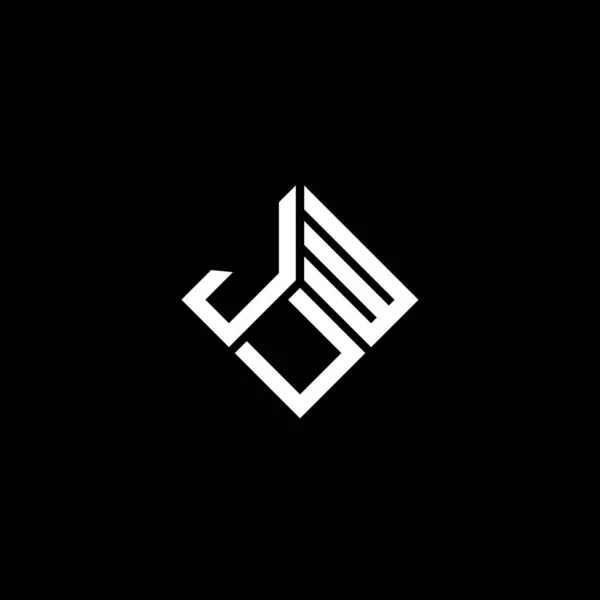 Diseño Del Logotipo Letra Juw Sobre Fondo Negro Juw Iniciales — Vector de stock