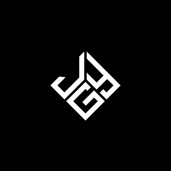Diseño Del Logotipo Letra Jgy Sobre Fondo Negro Jgy Iniciales — Vector de stock