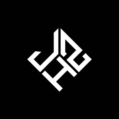 Siyah arkaplanda JHZ harf logosu tasarımı. JHZ yaratıcı harflerin baş harfleri logo kavramı. JHZ harf tasarımı.