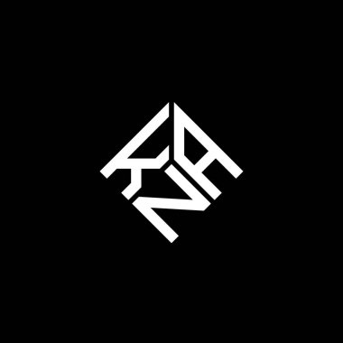 Siyah arkaplanda KNA harf logosu tasarımı. KNA yaratıcı harflerin baş harfleri logo kavramı. KNA harf tasarımı.