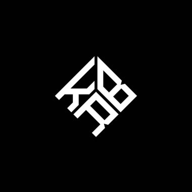 Siyah arkaplanda KRB harfi logo tasarımı. KRB yaratıcı harflerin baş harfleri logo kavramı. KRB harf tasarımı.