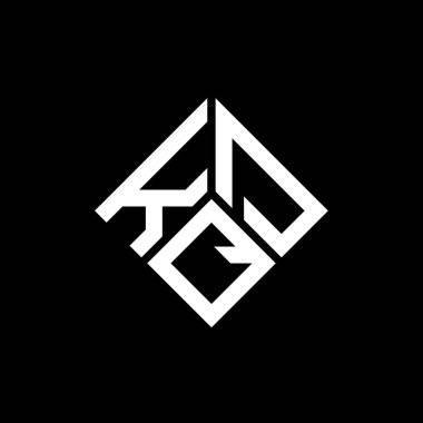 Siyah arkaplanda KQD harf logosu tasarımı. KQD yaratıcı harflerin baş harfleri logo kavramı. KQD harf tasarımı.