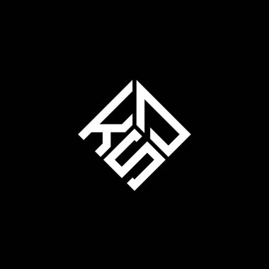 Siyah arkaplanda KSD harf logosu tasarımı. KSD yaratıcı harflerin baş harfleri logo konsepti. KSD harf tasarımı.