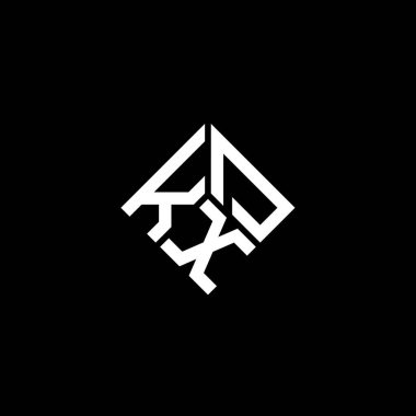 Siyah arkaplanda KXD harf logosu tasarımı. KXD yaratıcı harflerin baş harfleri logo kavramı. KXD harf tasarımı.