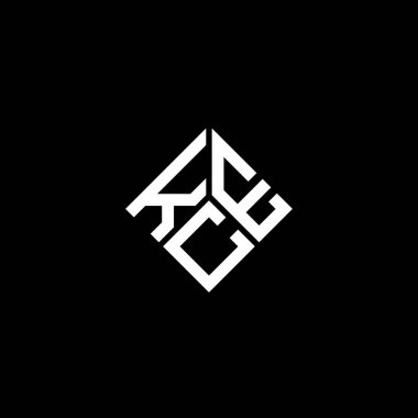 Siyah arka planda KCE harf logosu tasarımı. KCE yaratıcı harflerin baş harfleri logo konsepti. KCE harf tasarımı.