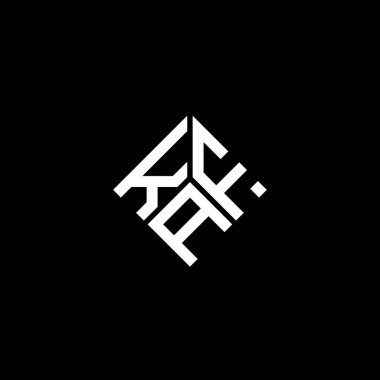 Siyah arkaplanda KAF harf logosu tasarımı. KAF yaratıcı harflerin baş harfleri logo kavramı. KAF harf tasarımı.