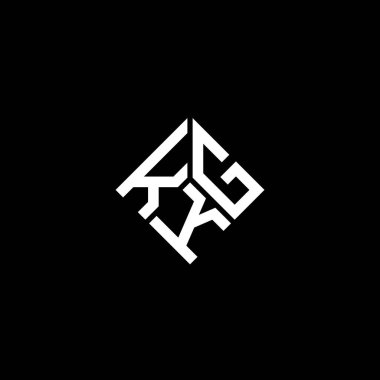 Siyah arkaplanda KKG harfi logo tasarımı. KKG yaratıcı harflerin baş harfleri logo kavramı. KKG harf tasarımı.