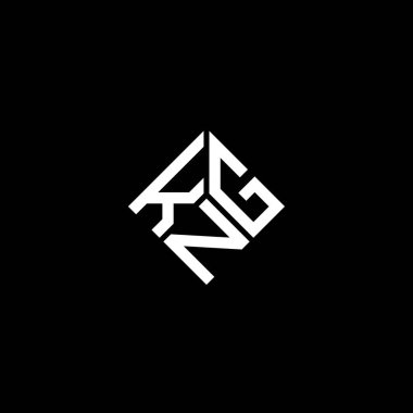 Siyah arkaplanda KNG harf logosu tasarımı. KNG yaratıcı harflerin baş harfleri logo kavramı. KNG harf tasarımı.