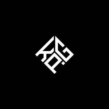Siyah arkaplanda KPG harfi logo tasarımı. KPG yaratıcı harflerin baş harfleri logo kavramı. KPG harf tasarımı.