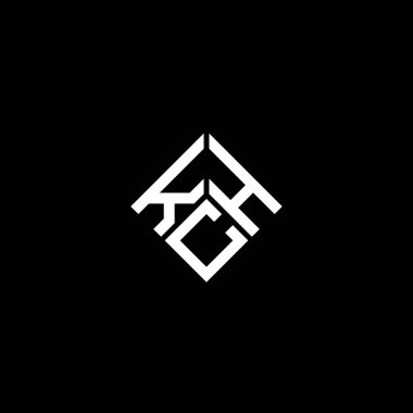 Siyah arkaplanda KCH harfi logo tasarımı. KCH yaratıcı harflerin baş harfleri logo kavramı. KCH harf tasarımı.