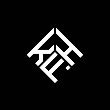 Siyah arkaplanda KFH harf logosu tasarımı. KFH yaratıcı harflerin baş harfleri logo kavramı. KFH harf tasarımı.