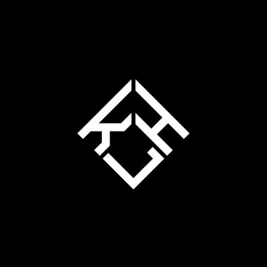 Siyah arkaplanda KLH harf logosu tasarımı. KLH yaratıcı harflerin baş harfleri logo kavramı. KLH harf tasarımı.
