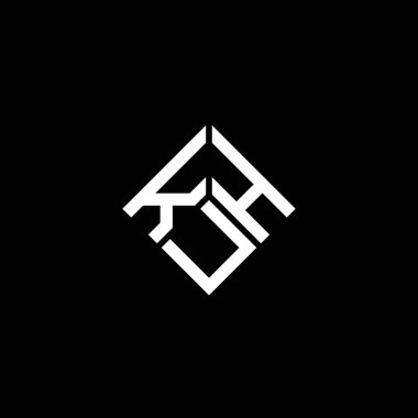 Siyah arka planda KUH harf logosu tasarımı. KUH yaratıcı harflerin baş harfleri logo kavramı. KUH harf tasarımı.