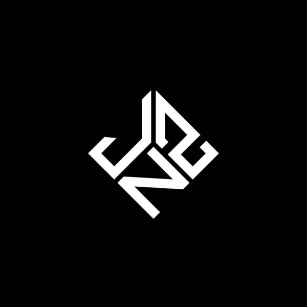 Jnz Brev Logotyp Design Svart Bakgrund Jnz Kreativa Initialer Brev — Stock vektor