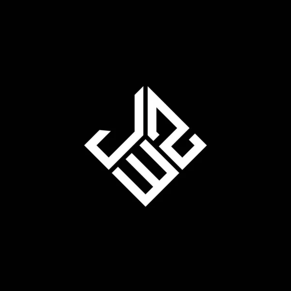 Diseño Del Logotipo Letra Jwz Sobre Fondo Negro Jwz Iniciales — Vector de stock