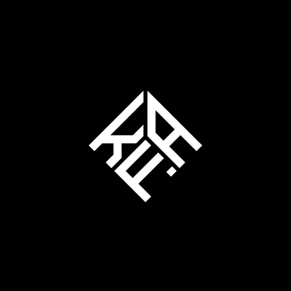 Σχεδιασμός Λογότυπου Γραμμάτων Kfa Μαύρο Φόντο Kfa Δημιουργική Αρχικά Γράμμα — Διανυσματικό Αρχείο