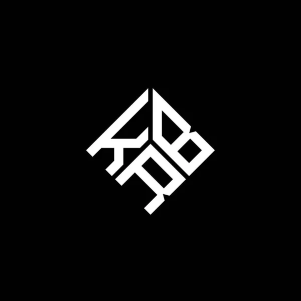Krb Design Logotipo Carta Fundo Preto Krb Iniciais Criativas Conceito — Vetor de Stock