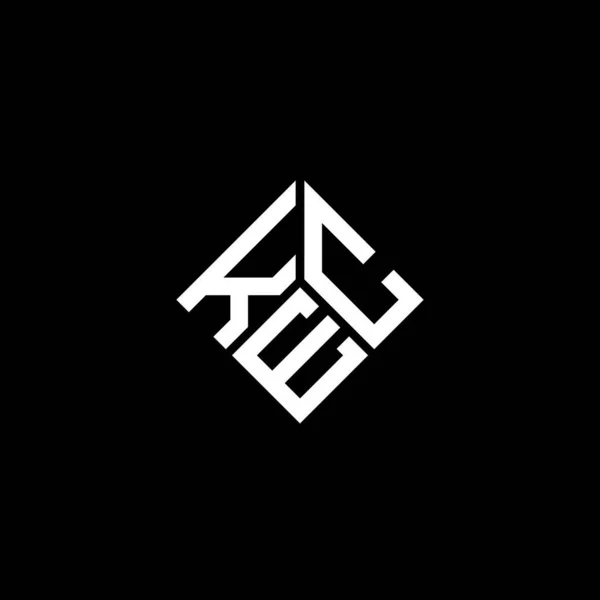Diseño Del Logotipo Letra Kec Sobre Fondo Negro Kec Iniciales — Vector de stock
