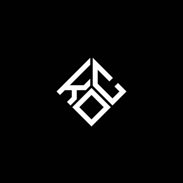Koc Lettre Logo Design Sur Fond Noir Koc Initiales Créatives — Image vectorielle