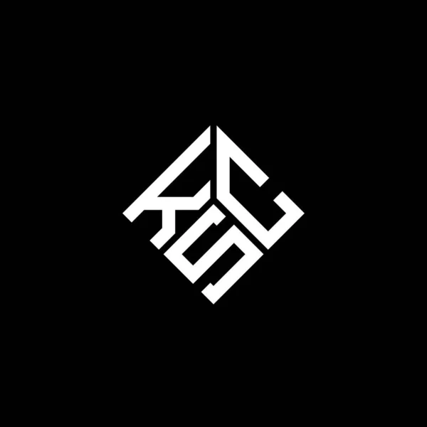 Siyah Arkaplan Üzerine Ksc Harfi Logo Tasarımı Ksc Yaratıcı Harflerin — Stok Vektör