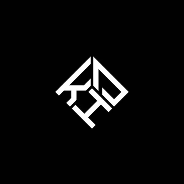 黒の背景にKhd文字のロゴデザイン Khdクリエイティブイニシャルレターロゴコンセプト Khd文字デザイン — ストックベクタ