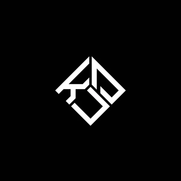 Kud Brev Logotyp Design Svart Bakgrund Kud Kreativa Initialer Brev — Stock vektor