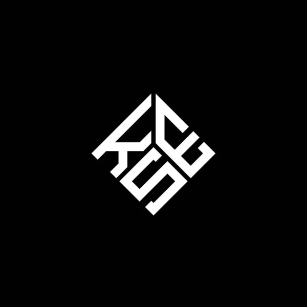 Kse Letter Logo Ontwerp Zwarte Achtergrond Kse Creatieve Initialen Letter — Stockvector