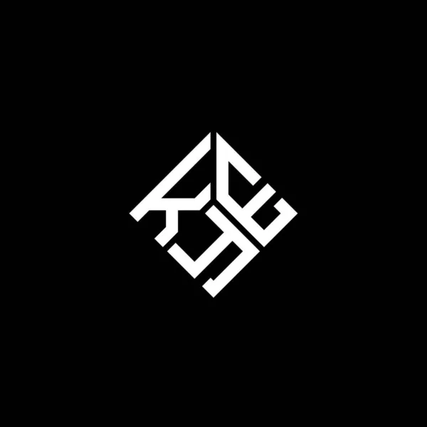黒い背景に京都文字のロゴデザイン Kyeクリエイティブイニシャルレターロゴコンセプト 京都文字デザイン — ストックベクタ