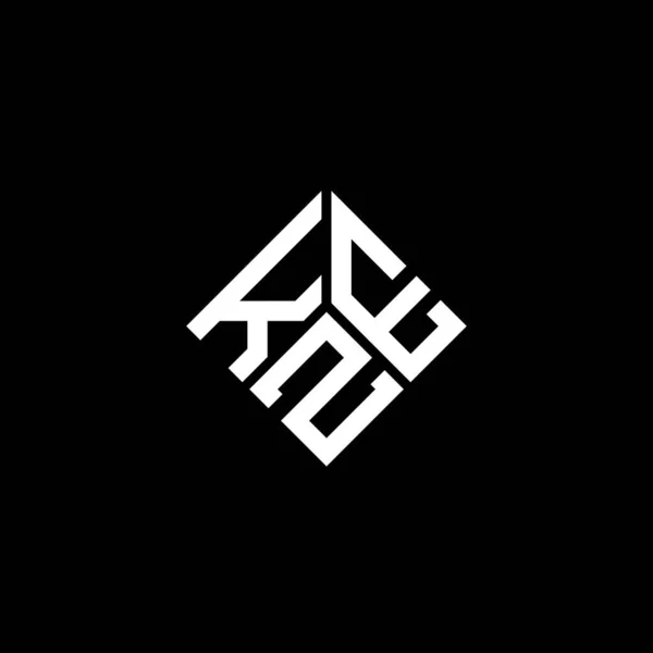 Kze Design Logotipo Carta Fundo Preto Kze Iniciais Criativas Conceito —  Vetores de Stock